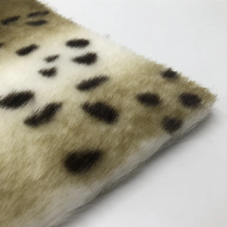 2021 new customized print fashion fake leopard faux fur fabric for coat polyester and acrylic