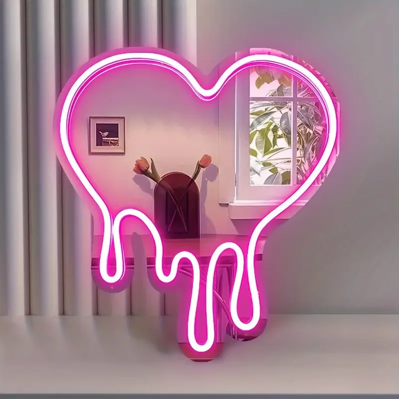 Free Design Silicone Acrylic Custom Neon Name Sign Logo Pink Love For Wedding Anniversary