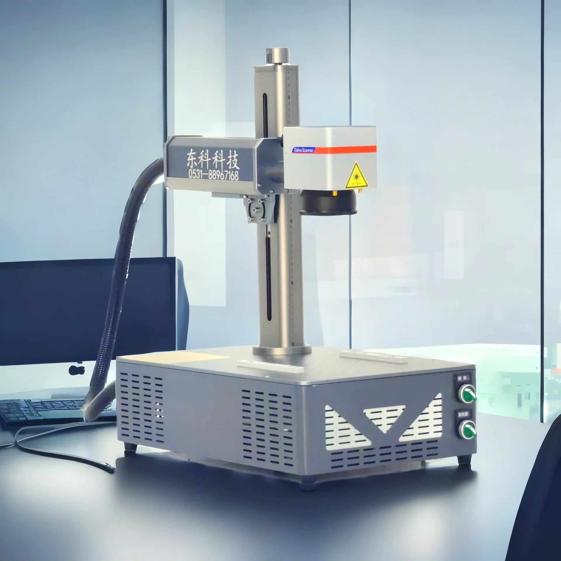 Hot Sale 30W Mini Fiber Laser Marking Machine New Condition Pulsed Laser source Metal tag  ID Cards home use machine