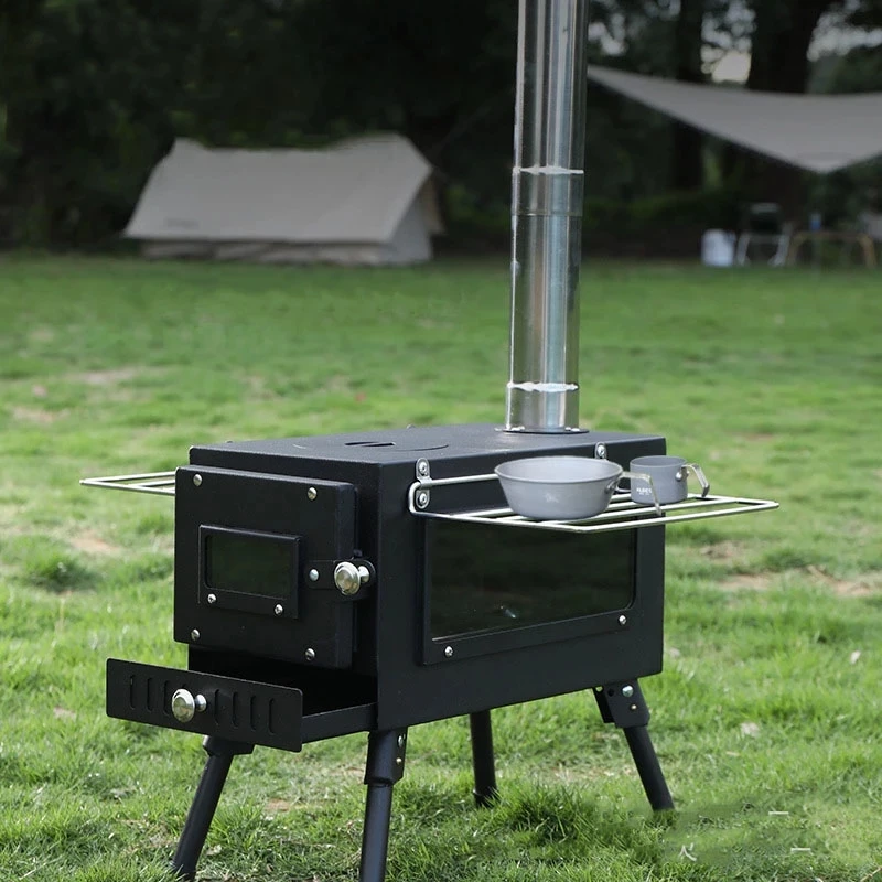 JWQ-002 Outdoor Portable wood stove Camping heater for inside tent Telescopic Folding Heater rocket stove