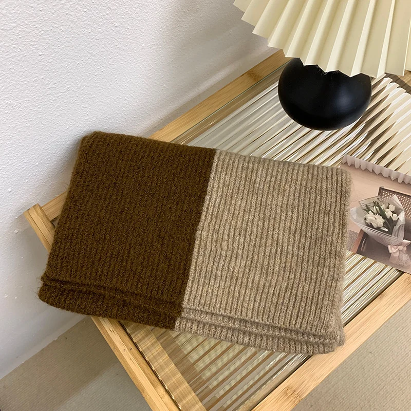 2024 new women winter autumn scarves and wraps mix color knitted scarf for women large big scarf