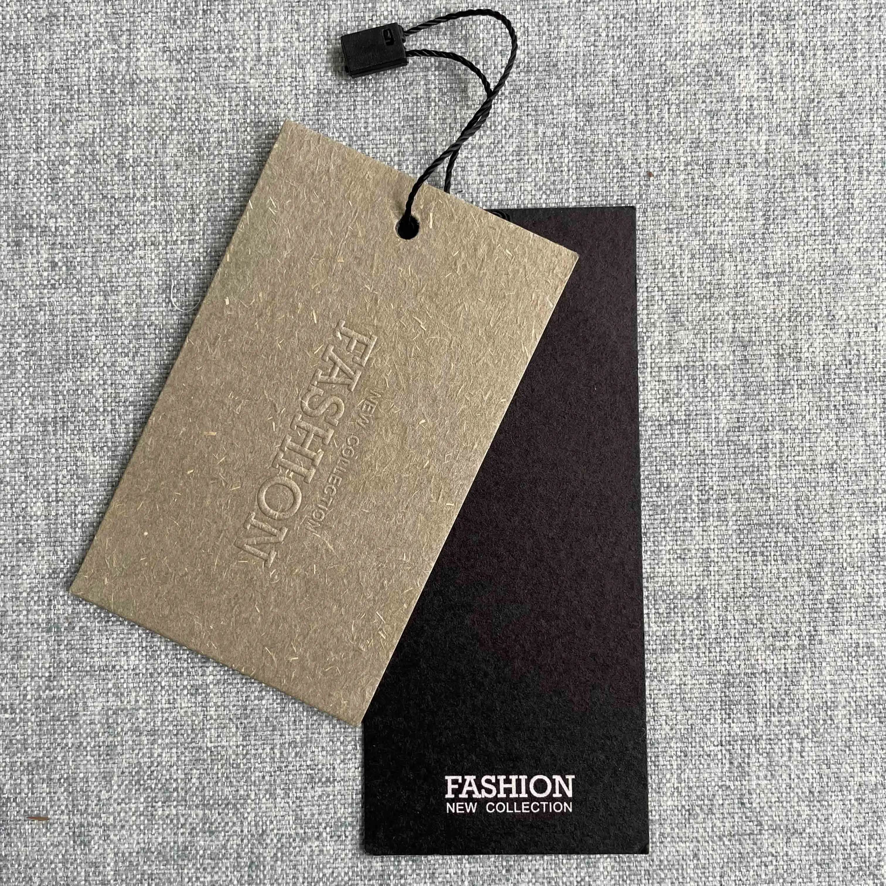 Wholesale Custom Logo Cardboard Paper Tag Garment Accessories Clothing Hangtag Labels with String