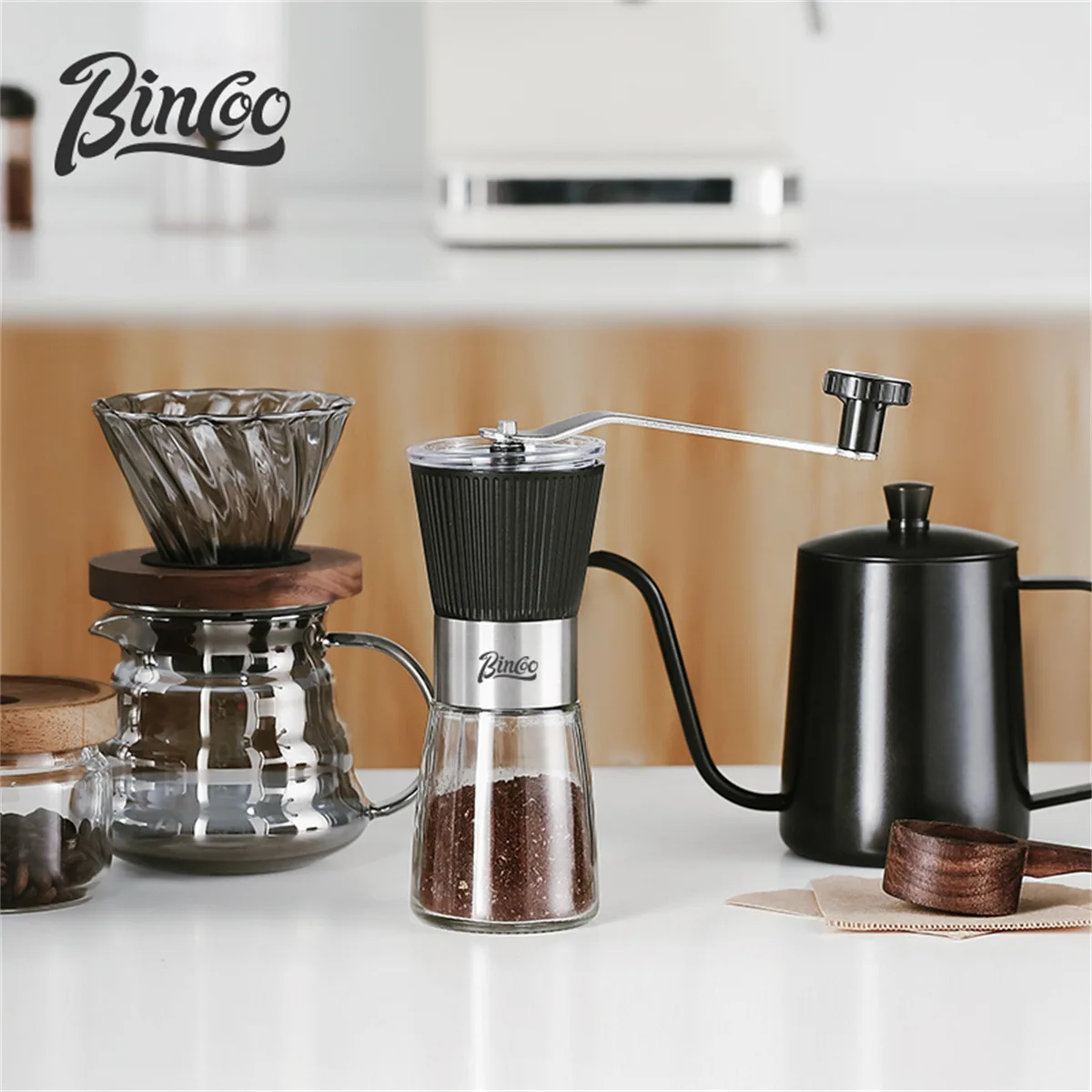 New Listing Glass Stainless Steel Portable Adjustment Mini Manual Coffee Grinder Sustainable Large Capacity Mill