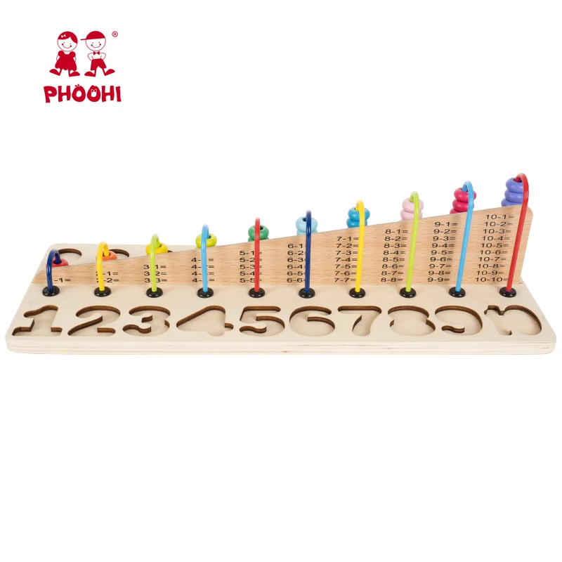 Children Montessori Play Baby Number Abacus Fishing Wooden Educational Toy For Kids