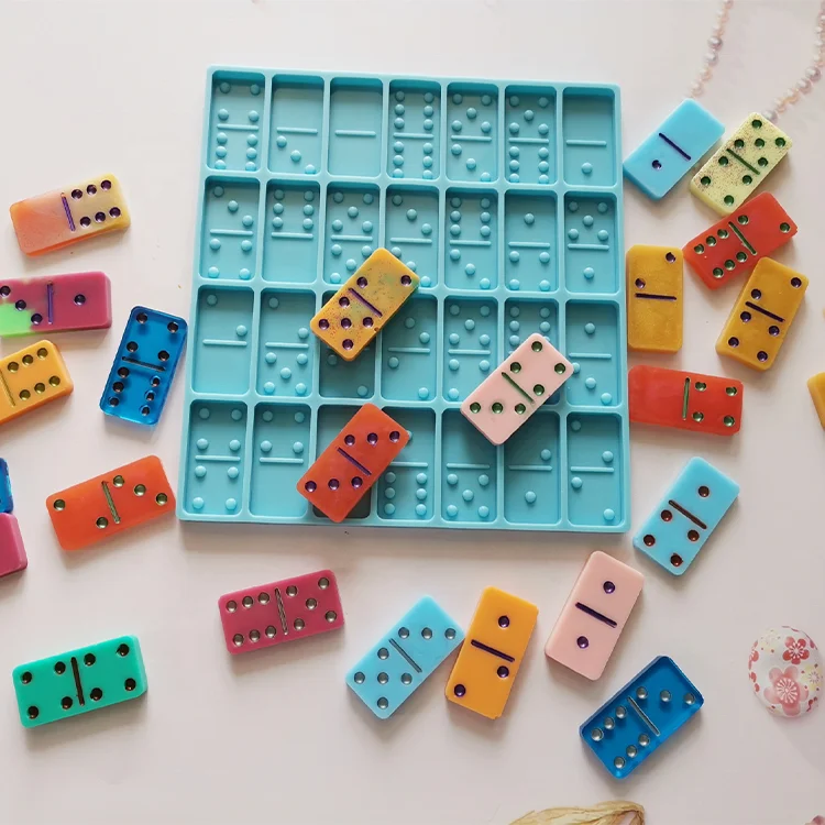 Custom DIY Epoxy Resin Shiny Silicone Jumbo Domino Mold Professional Domino Mold