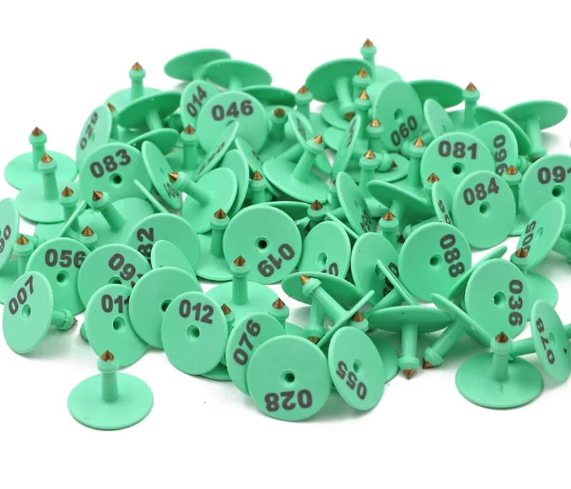 Anti-dropping Animal Rabbit Identification Tag Pig Sheep Numbered Ear Tag Plastic Round Pig Ear Mark Ear Label Tags with Number