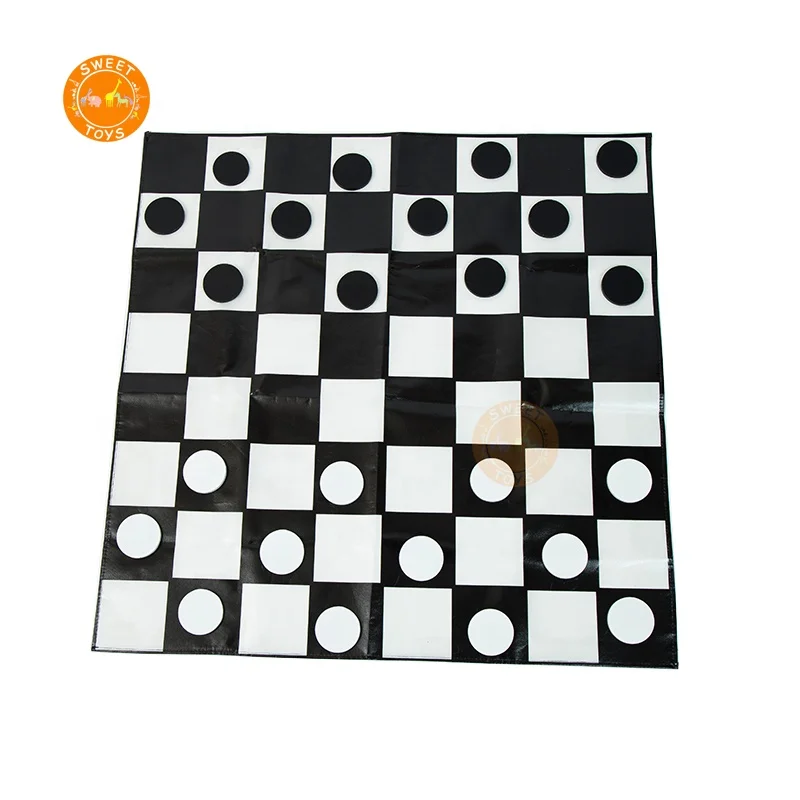 The latest toy chess game travel chess set with 24 wooden checkers  and 3*3 FT play mat for improving relationship