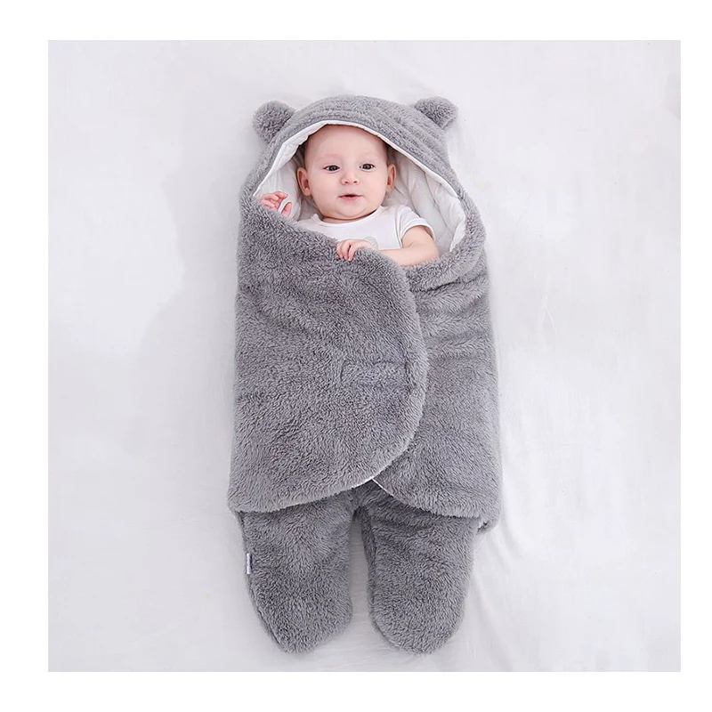 Famicheer Quilted Baby Swaddle Blanket Cotton Baby Sleeping Bag Sleepwear Knitted Baby Sleeping Bag With Feet