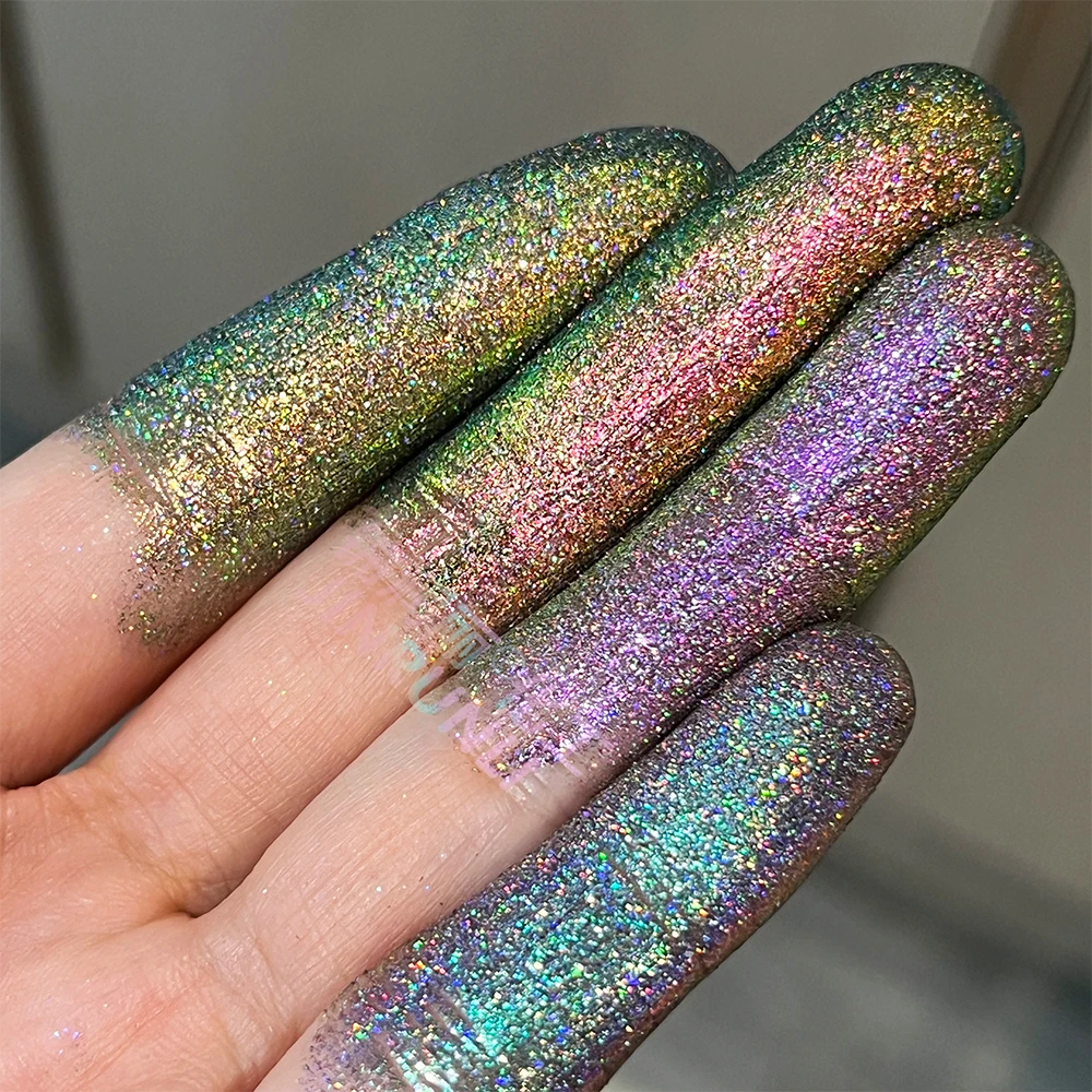 manufacturers cosmetic grade lip gloss linear wholesale price mermaid shiny rainbow effect silver holographic pigment
