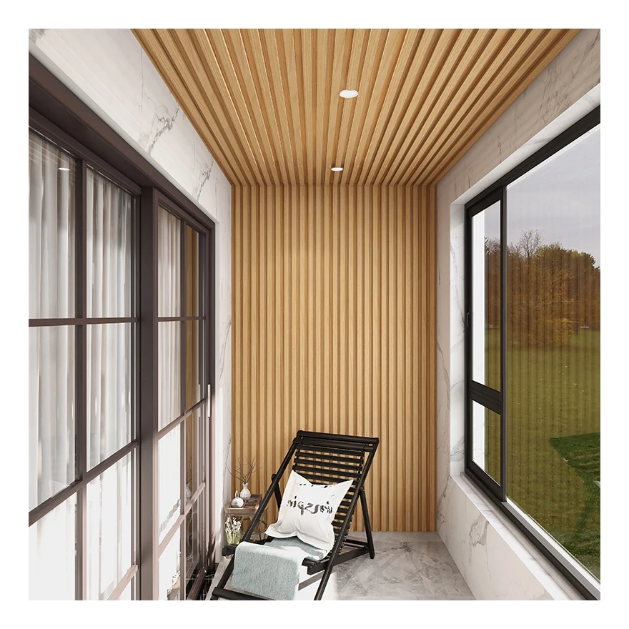 Современная Водонепроницаемая деревянная панель WPC, облицовка настенной панели для украшения дома