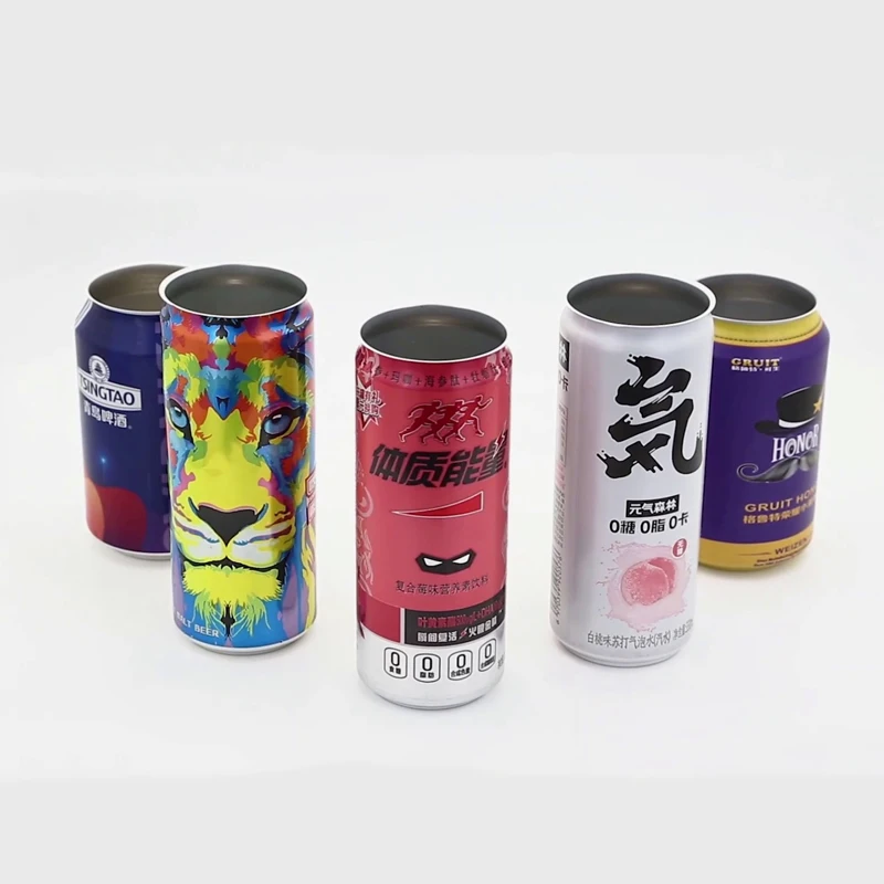 Wholesale aluminum beverage cans with can lids for beer soda energy carbonated drinks packaging