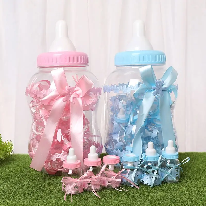 Jumbo Bottle Piggy Bank Baby Shower Birthday Baptism Party Favor Decor Bottles Large 1pc with 30pcs Small Size for Newborn Baby