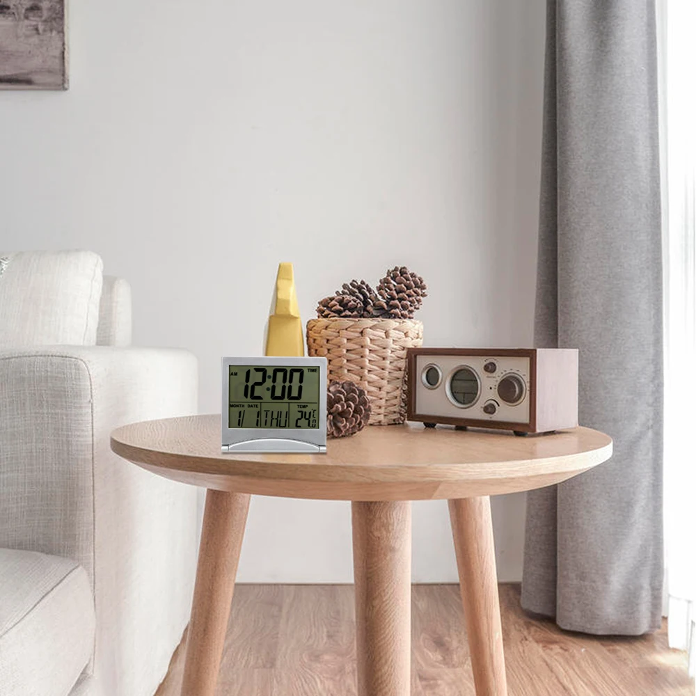 Foldable Electronic Digital Watch Clock Daily Alarm Time Date Temperature Timer Portable Lcd Desk Clock Home Decor