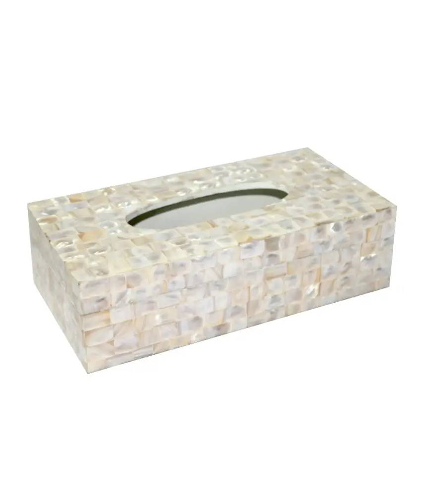 Rectangular Tissue Box From Vietnam with Mother of Pearl Inlay Home Decor Lacquer Cover for Home Use Packed in Carton