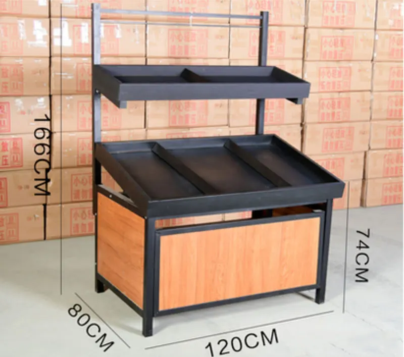 Metal 4 level  Multi-functional rice  rack  supermarket vegetable rack banana rack