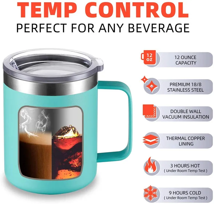 Double Wall Stainless Steel Insulated Coffee Tumbler Mug with Handle Thermos King Travel Mug Coffee Mug Thermos