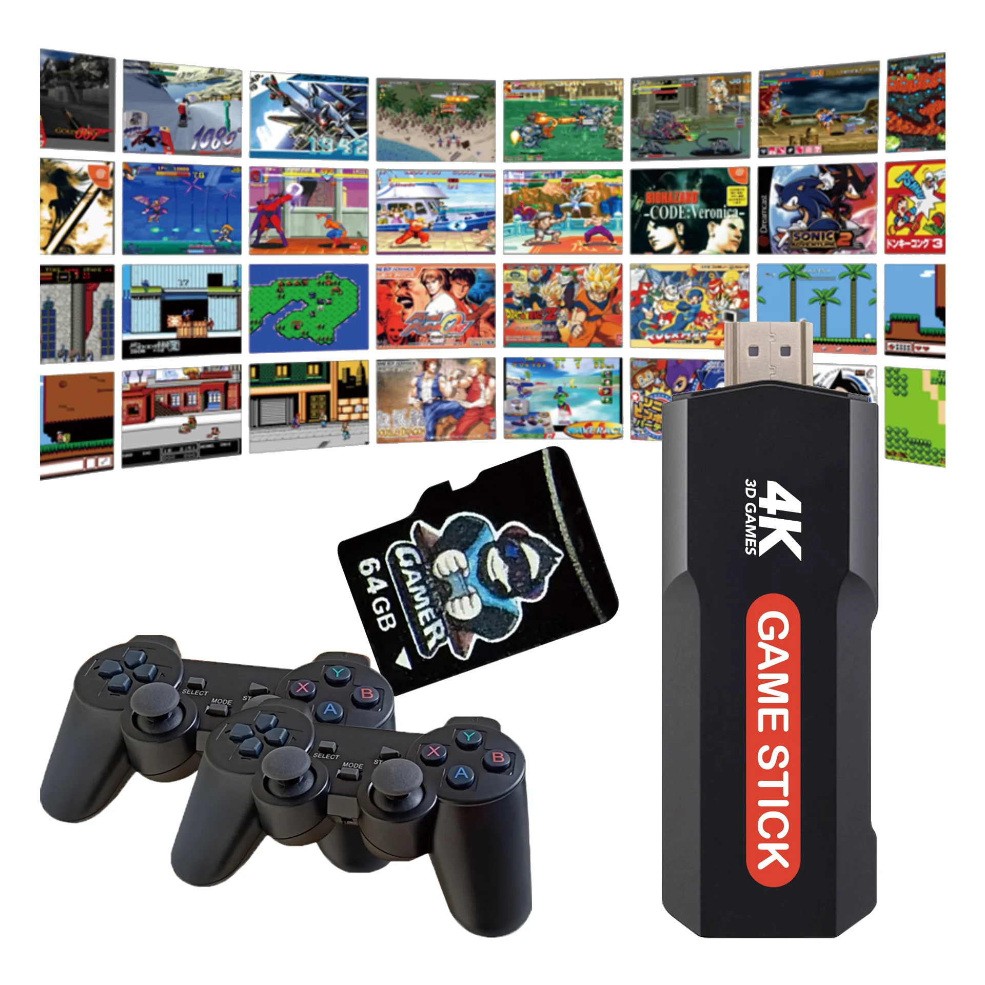 X2 Plus wholesale Q8 40000+ Classic Retro Games 64G 128G Game stick wireless controller emulator console for Super Gaming Stick