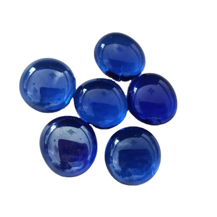 
wholesale colored glass stone zero-water absorption beach blue pebble decoration glass beads 
