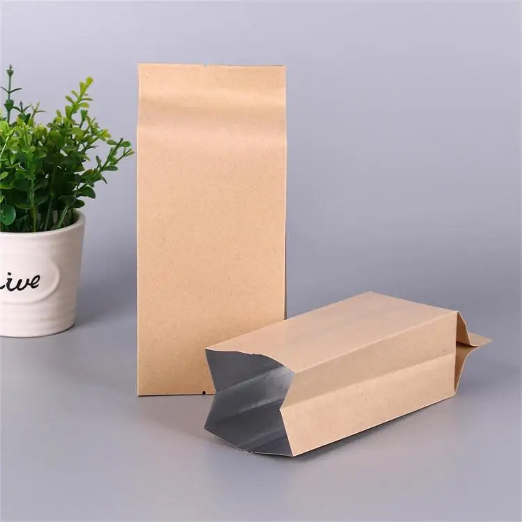 Best selling blue red coffee powder packaging bag flower tea aluminum foil flat bottom coffee bag without valve
