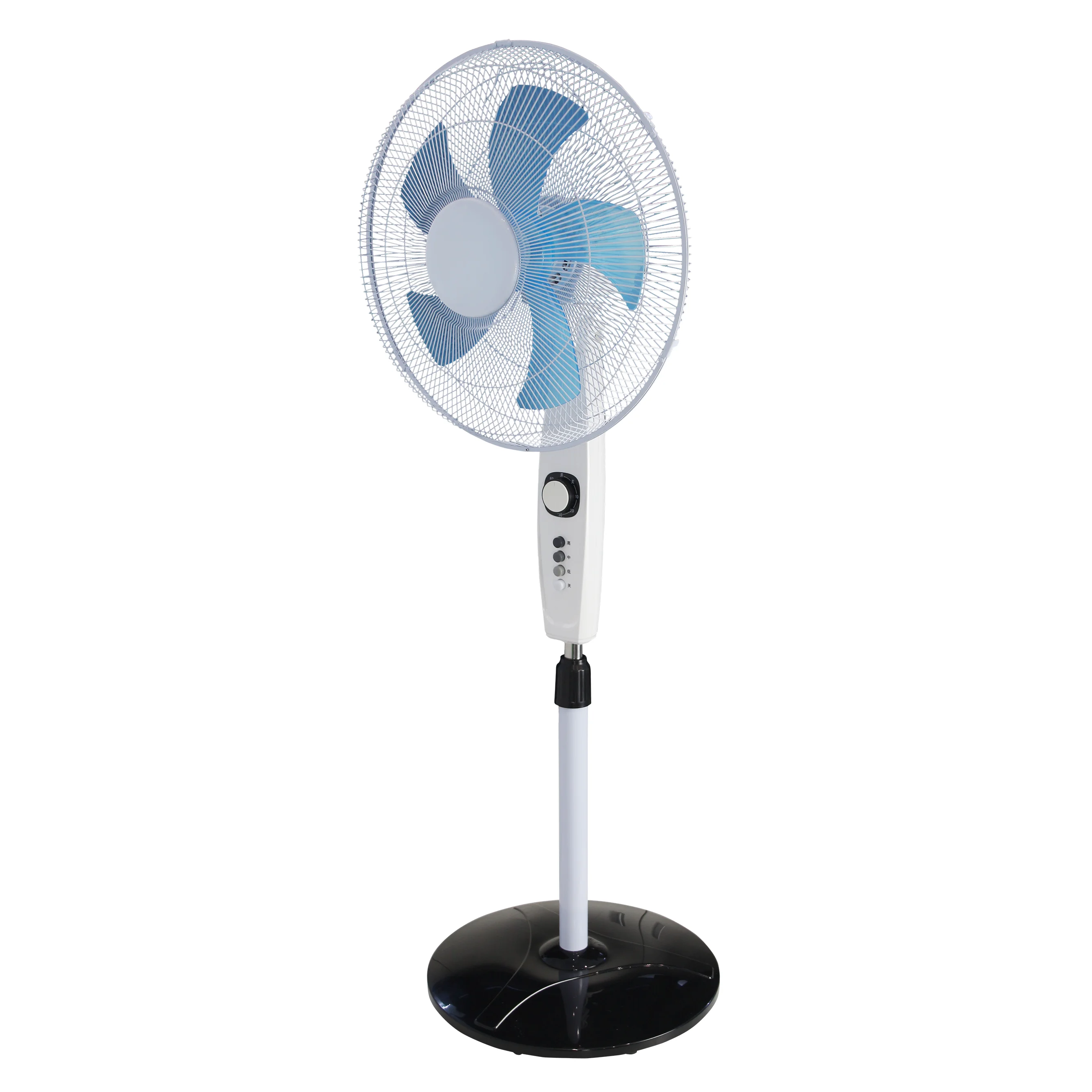 High quality electric oscillating adjustable height 16 inch round base stand fan