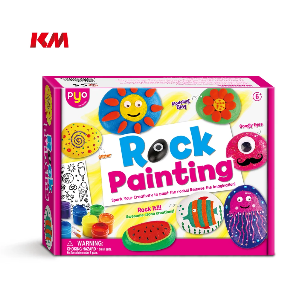 Popular Hot Sell Rock Painting Drawing Toys Diy Clay Kit Arts Crafts Birthday Gifts