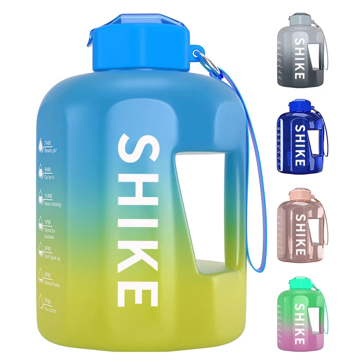 Gym Fitness Motivational Drinking Bottle 74oz Leakproof Bpa Free Plastic Sports Water Bottle with Time Marker