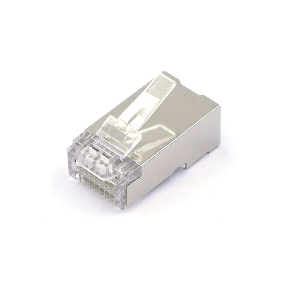 Rj45 разъем проходит через мини-разъем Cat6 Cat5 металлический 8 Pin Ethernet с кристаллической головкой