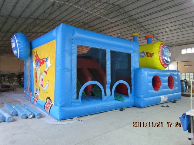 Large customized SpongeBob design inflatable castle slid bouncer jump castle with air for kids play park