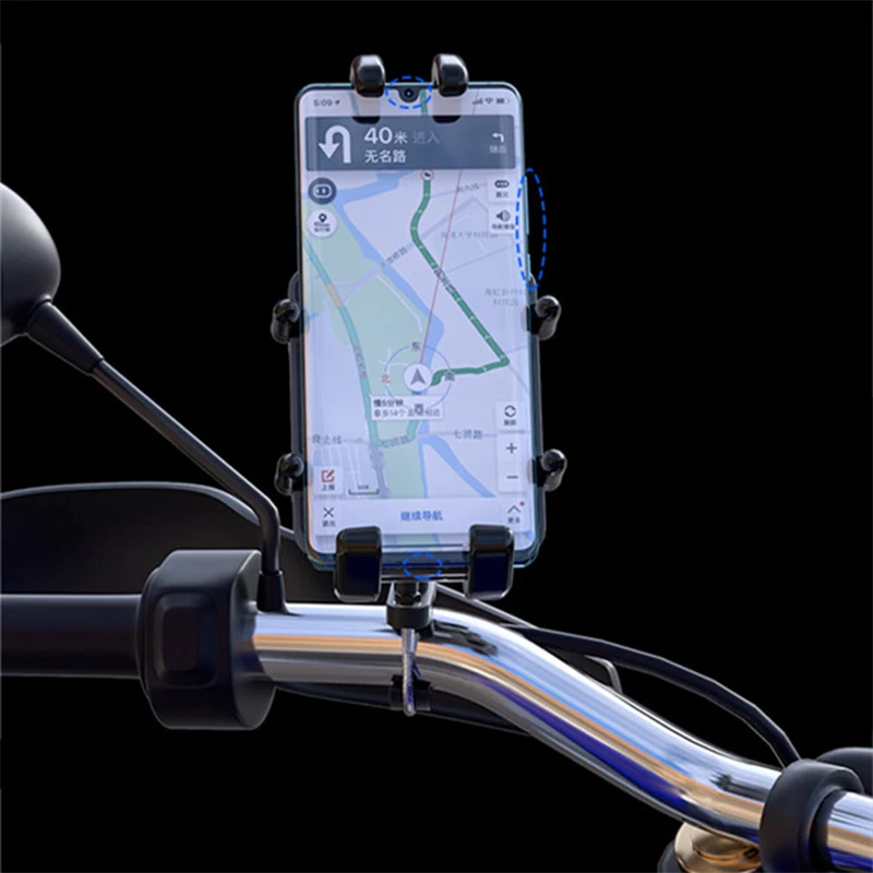 High quality cell phone holder for motorcycle side mirror + handlebar