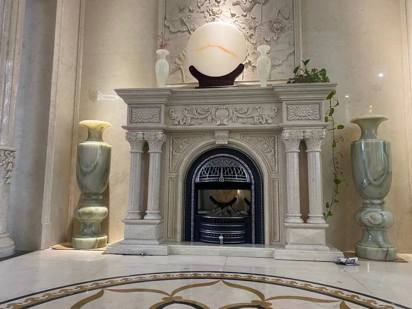 Modern Indoor Decorative Natural Stone Fireplace Surround Marble French Fireplace Mantel for sale