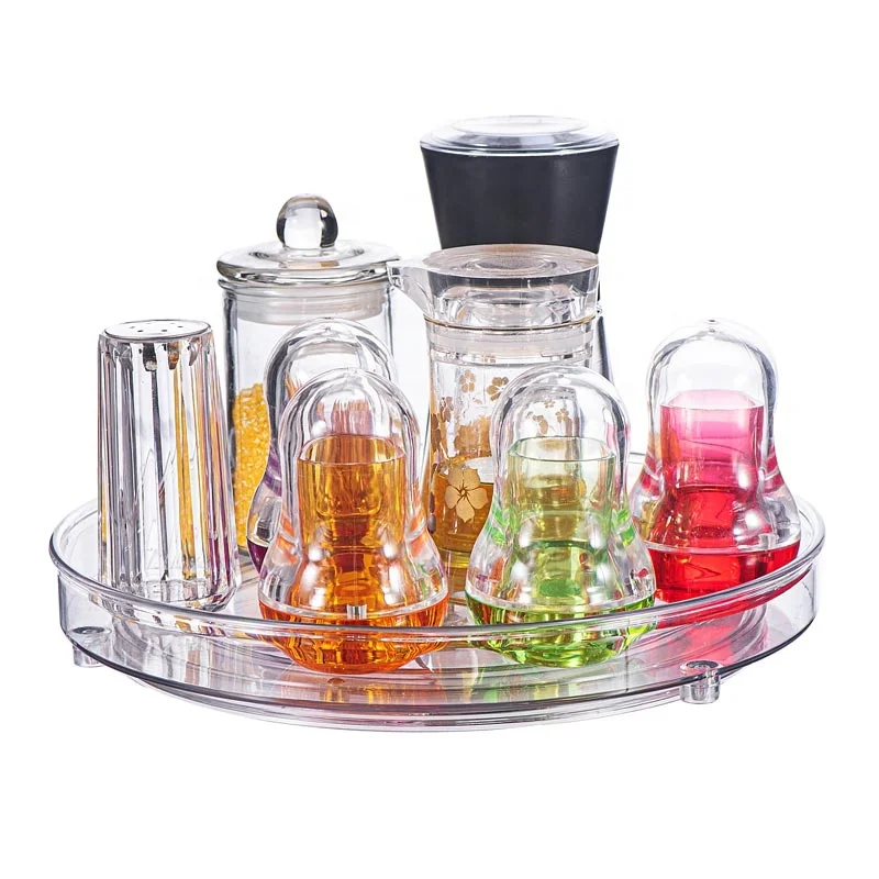  LS0008-1 Hot Selling Transparent Acrylic Round Rotary Table For Cake Turntable Seasoning Bottle Lazy