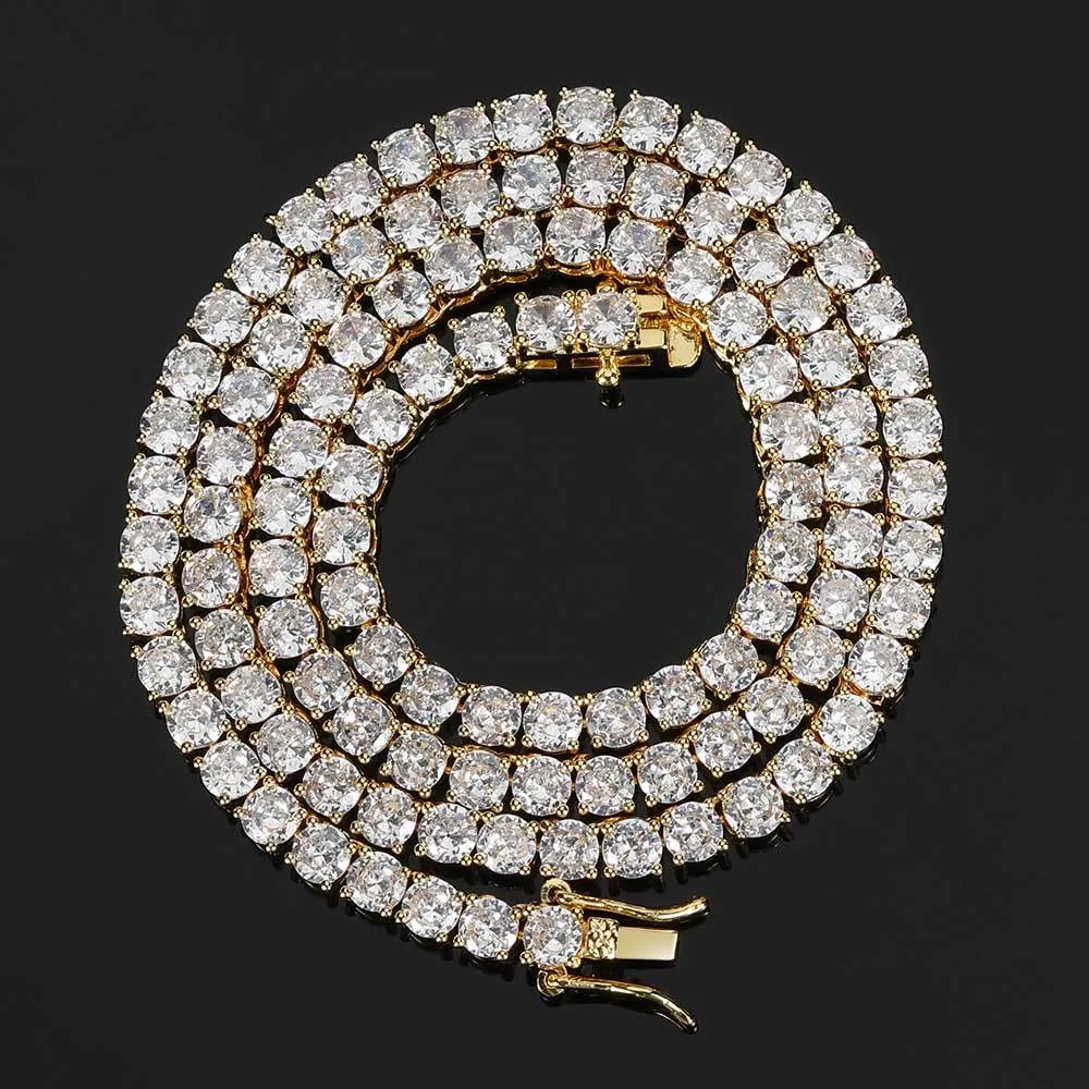 Europe and the United States cross-border explosive zirconia tennis necklace jewelry women hip hop men hot selling accessories