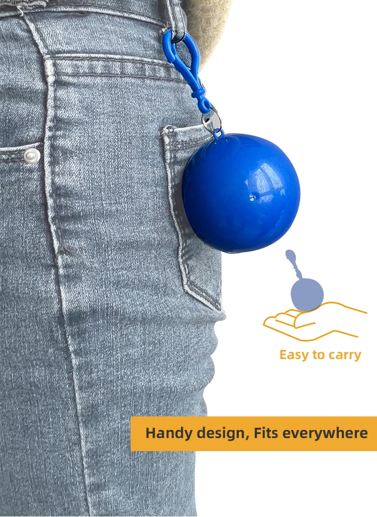 HOT SALE Disposable emergency PE rain poncho rain coat raincoat in ball