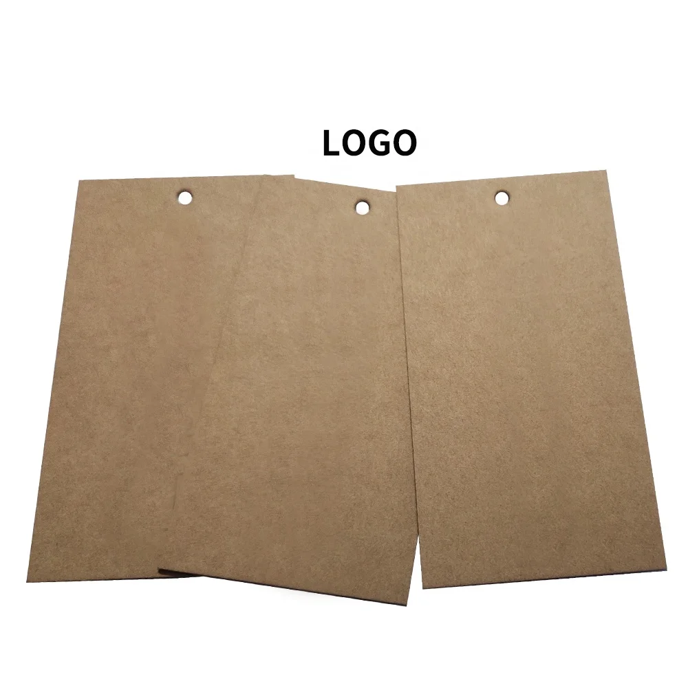 Custom Kraft Paper Clothing Tags Labels Barcode and RFID Features with Strings and Logo Printed for Clothes and Shoes