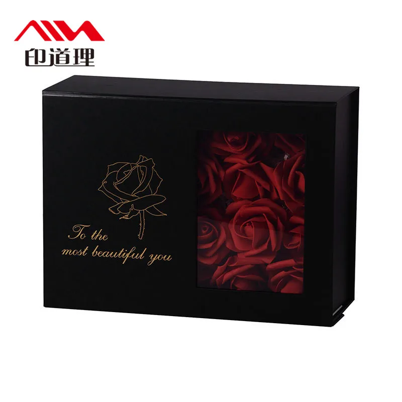 Custom Rose Gift Packaging Box Flowers Florist Square Pink Velvet Floral Flower Hat Box