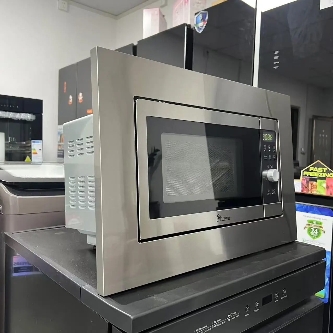 Kitchen Appliances Built in Microwave 20L EU Standard Microondes Stainless Steel Silver and Black Color 220v 50hz 1080w TJMOI20X
