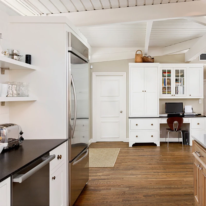 Classic integrated solid wooden kitchen cabinet designs modern luxury usa rta white shaker style modular wood kitchen cabinets