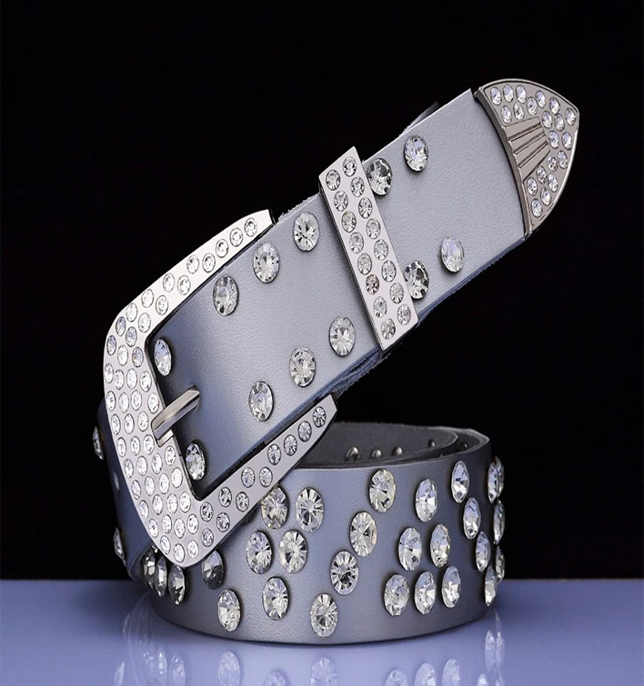 Мужские Блестящие Ремни bb simon со стразами