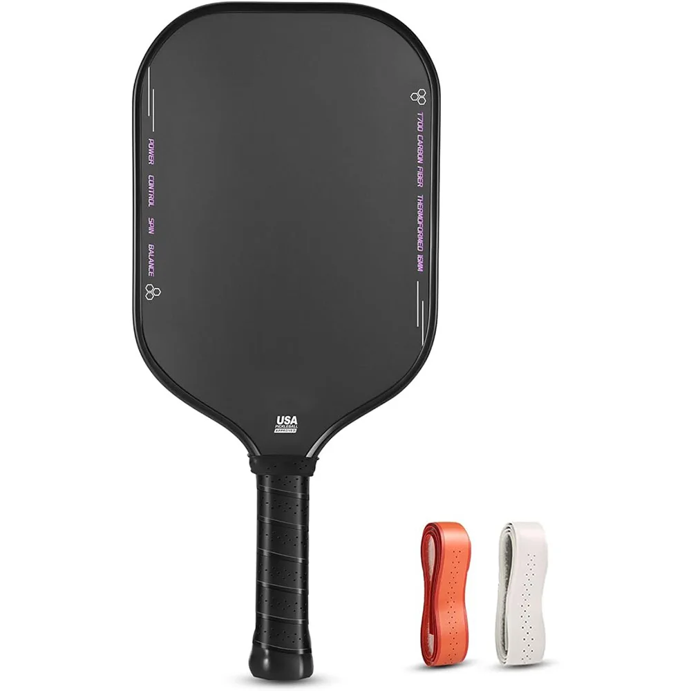 Pickleball paddles16 мм T700 необработанный углеродный волоконный соленый шарик с большим зернистоком одобренный SpinUSAPA термоформованным соляным шаром