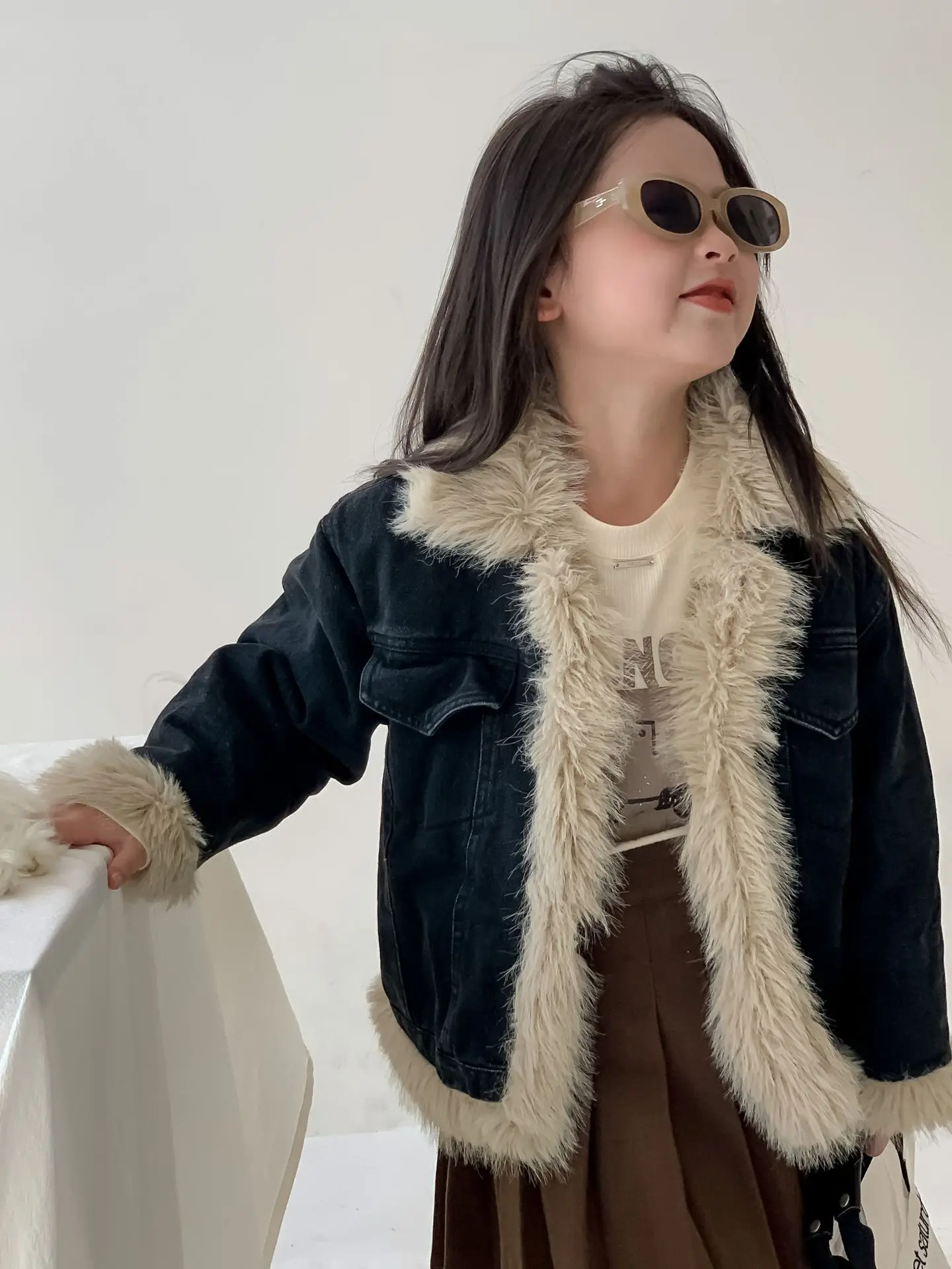 Winter Children Clothing thickened warm lamb Plush casual for Girls Long Sleeve Jacket Kids Girl Coats