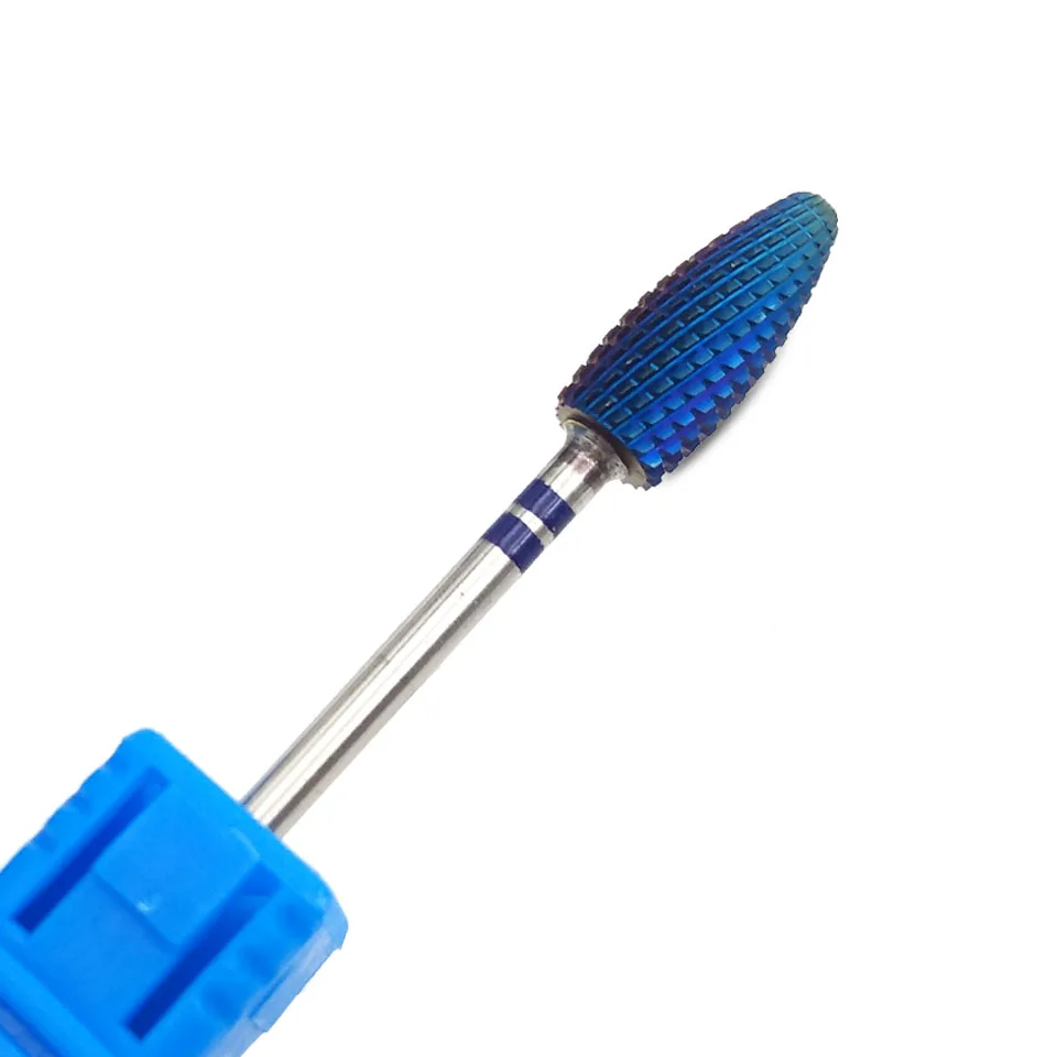 HYTOOS Blue Carbide Nail Drill Bit Black Rainbow Rotary Nail Bits Milling Cutter for Manicure Nails Accessories Remove Gel