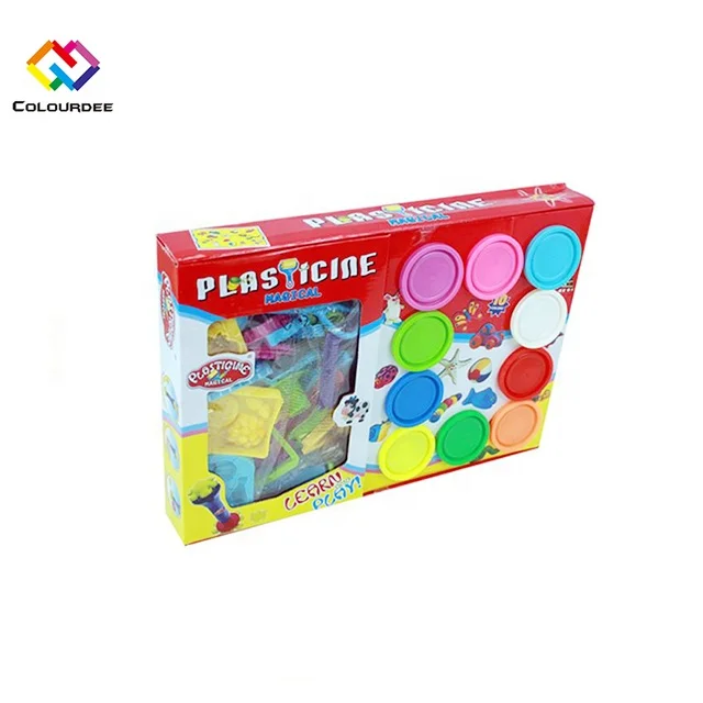 Non Toxic eco-friendly Intelligent Educational Supplier soft air dry Light Modelling Clay Slime 10 color Play dough Plasticine