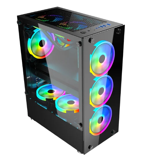 Tempered glass gaming pc cabinet ATX full tower gamer computer case