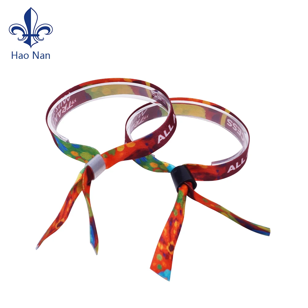 2023 Promotional Cheap Custom Wristband Cloth Event Sublimation Ribbon Wrist Band