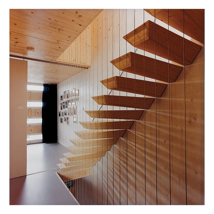 LED Floating Stairs Internal Staircase Factory Used Metal Compact Floating Staircase Straight Stair