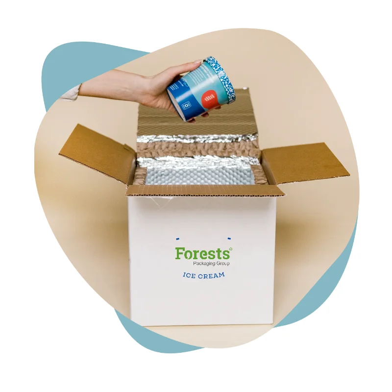 Wholesale Ice Cream Agriculture Packaging Aluminum Foil Thermal Cardboard Shipping Boxes Insulated Carton Box For Delivery