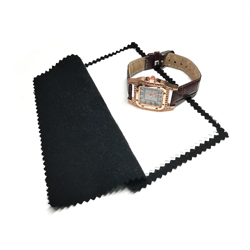 Wholesale Custom Double Sided Anti-Tarnish Cotton Polished Sterling Silver Jewelry Cleaning Cloth