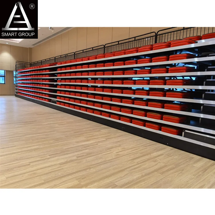 18M 9 Rows Indoor Telescopic Seating System Retractable Bleacher for Audience
