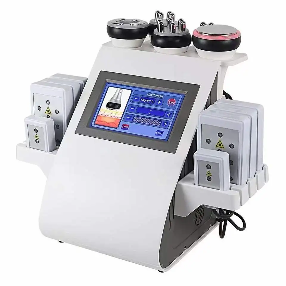 6 In 1 40K Ultrasonic Cavitation Vacuum Radio Frequency Laser 8 Pads lipo Laser Slimming Machine for home use
