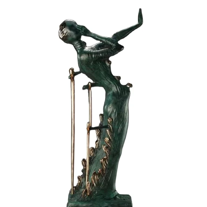 Custom Made Famous Artists Salvador Dali Sculpture Nude Metal Dancing Woman Girl Bronze Sculpture Statue